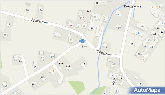 Wrząsowice, Spacerowa, 7, mapa Wrząsowice