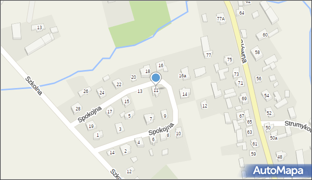 Wyszanów, Spokojna, 11, mapa Wyszanów