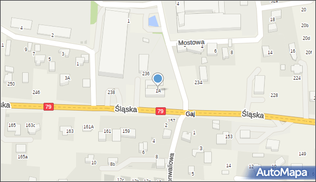 Zabierzów, Spokojna, 1A, mapa Zabierzów