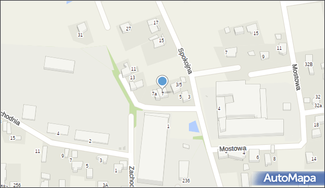 Zabierzów, Spokojna, 7, mapa Zabierzów