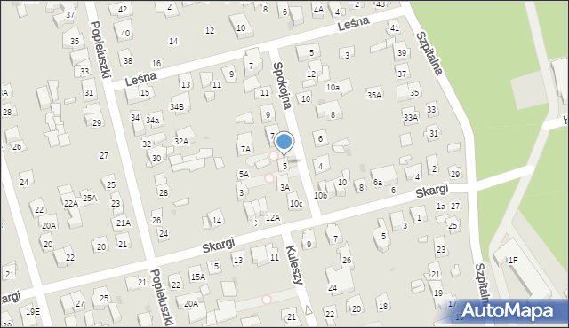 Ząbki, Spokojna, 5, mapa Ząbki