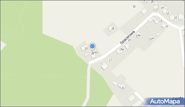 Zabrzeg, Spacerowa, 18, mapa Zabrzeg