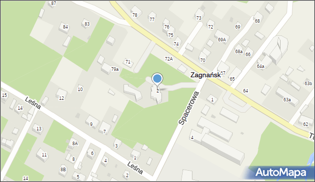 Zagnańsk, Spacerowa, 2, mapa Zagnańsk