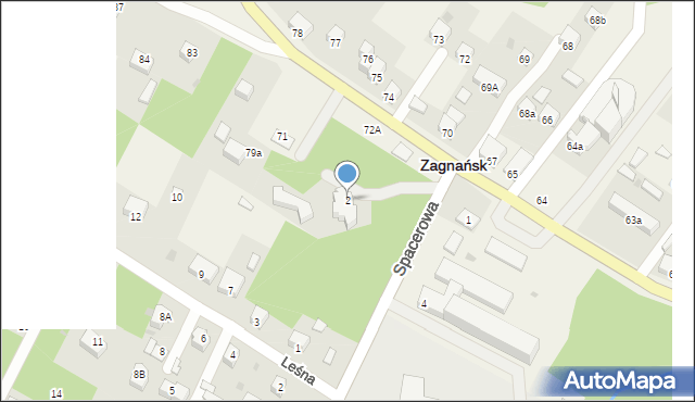 Zagnańsk, Spacerowa, 2, mapa Zagnańsk