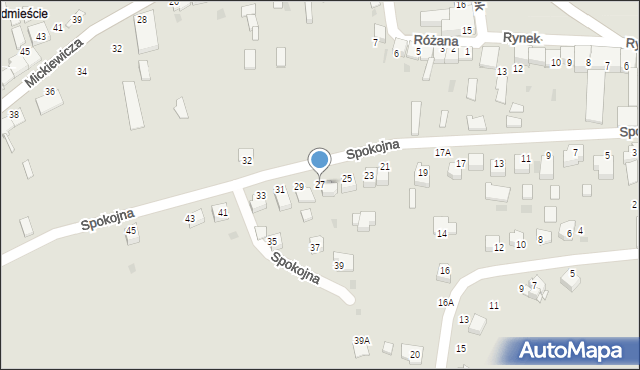 Zakliczyn, Spokojna, 27, mapa Zakliczyn