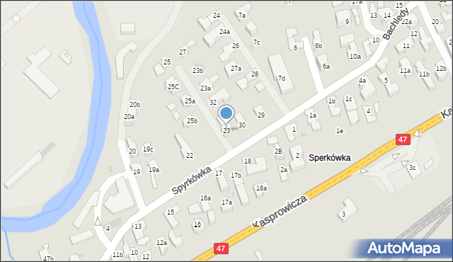 Zakopane, Spyrkówka, 23, mapa Zakopanego