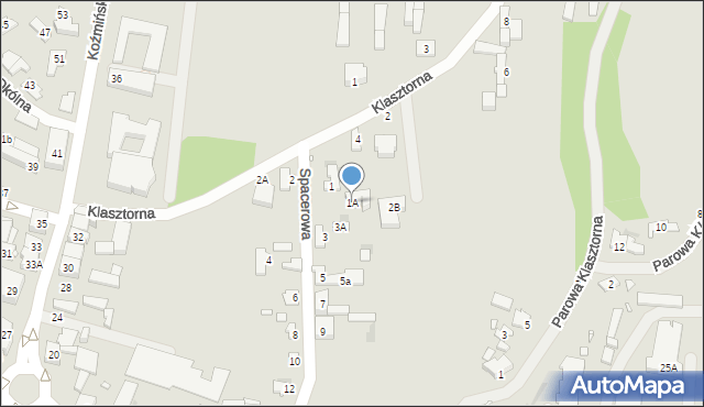 Zakroczym, Spacerowa, 1A, mapa Zakroczym