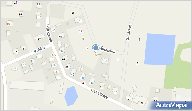 Zakrzewo, Sportowa, 5, mapa Zakrzewo