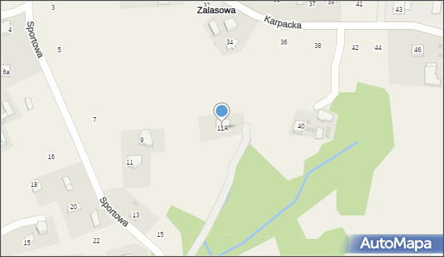 Zalasowa, Sportowa, 11A, mapa Zalasowa