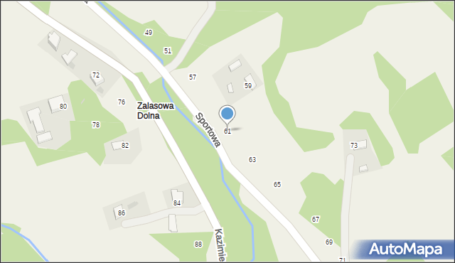 Zalasowa, Sportowa, 61, mapa Zalasowa