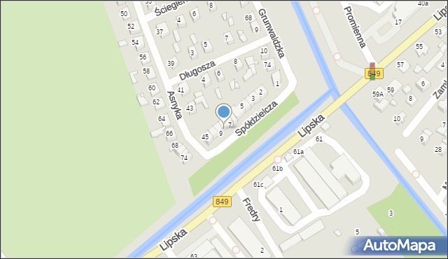 Zamość, Spółdzielcza, 8, mapa Zamościa