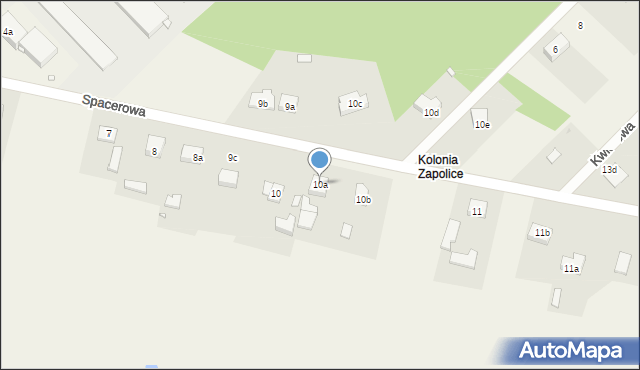 Zapolice, Spacerowa, 10a, mapa Zapolice