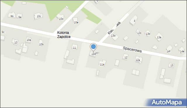Zapolice, Spacerowa, 11b, mapa Zapolice