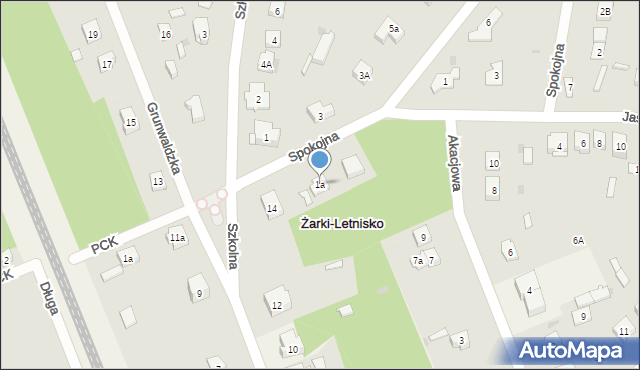 Żarki-Letnisko, Spokojna, 1a, mapa Żarki-Letnisko