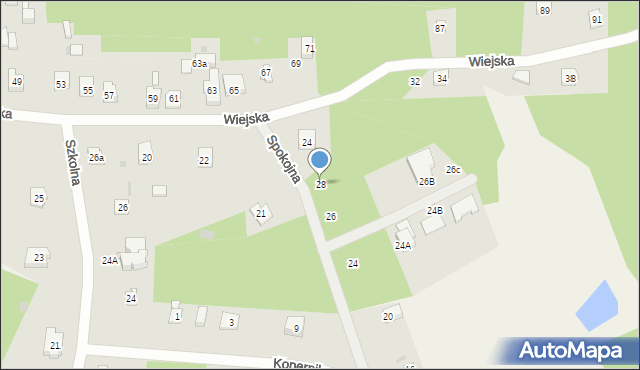 Żarki-Letnisko, Spokojna, 28, mapa Żarki-Letnisko