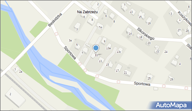 Zarzecze, Sportowa, 11, mapa Zarzecze