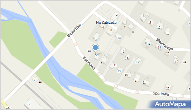 Zarzecze, Sportowa, 5, mapa Zarzecze