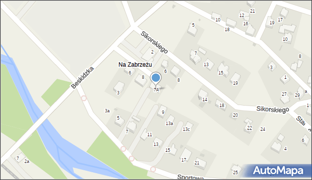Zarzecze, Sportowa, 7A, mapa Zarzecze