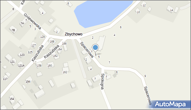 Zbychowo, Spacerowa, 3, mapa Zbychowo