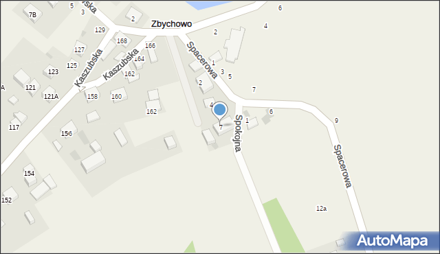 Zbychowo, Spokojna, 7, mapa Zbychowo
