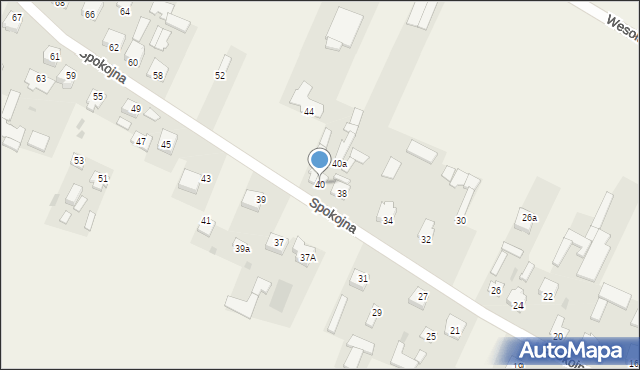 Żelków-Kolonia, Spokojna, 40, mapa Żelków-Kolonia