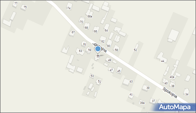 Żelków-Kolonia, Spokojna, 55, mapa Żelków-Kolonia