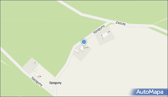 Zezuty, Spoguny, 1, mapa Zezuty