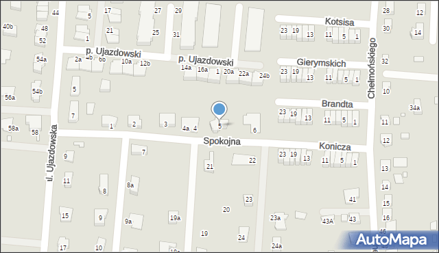 Zgorzelec, Spokojna, 5, mapa Zgorzelec