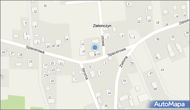 Zielonczyn, Spacerowa, 8, mapa Zielonczyn