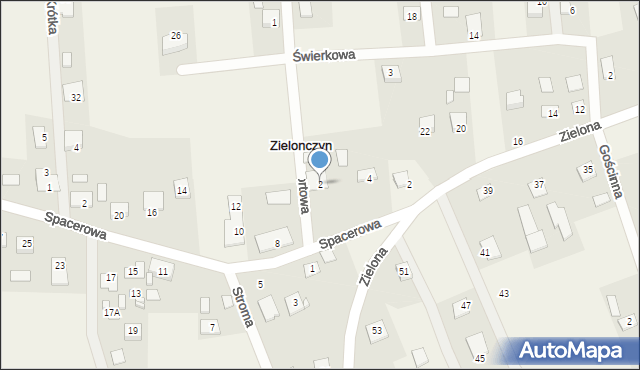 Zielonczyn, Sportowa, 2, mapa Zielonczyn