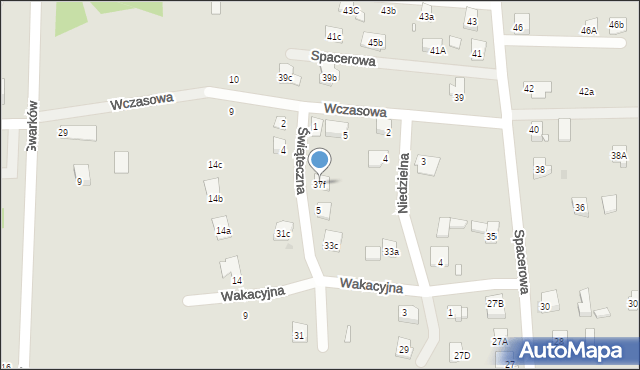 Żory, Spacerowa, 37f, mapa Żor