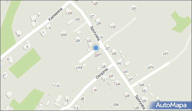 Żywiec, Sporyska, 114, mapa Żywiec