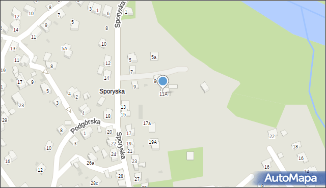 Żywiec, Sporyska, 11A, mapa Żywiec