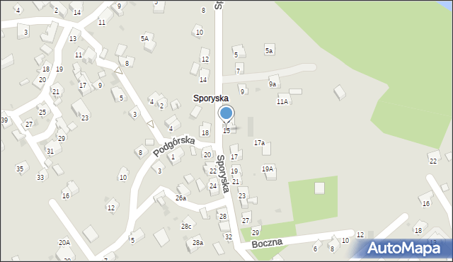 Żywiec, Sporyska, 15, mapa Żywiec