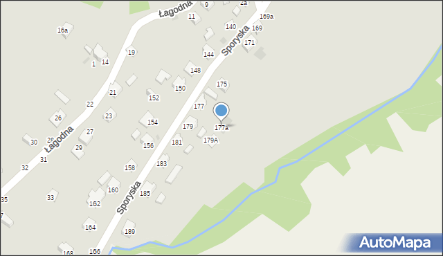 Żywiec, Sporyska, 177a, mapa Żywiec