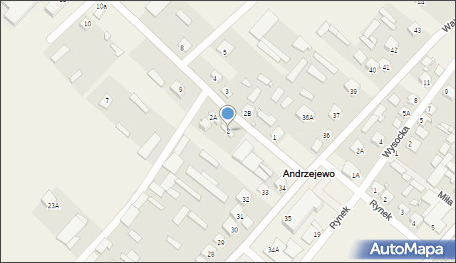 Andrzejewo, Srebińska, 2, mapa Andrzejewo