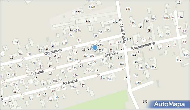 Biała Podlaska, Średnia, 20C, mapa Białej Podlaskiej