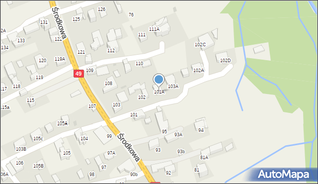 Białka Tatrzańska, Środkowa, 101A, mapa Białka Tatrzańska