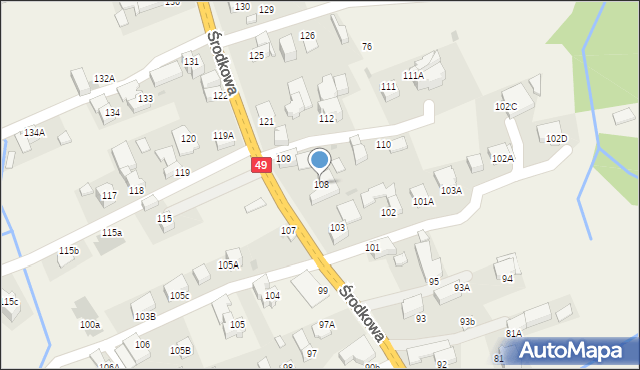 Białka Tatrzańska, Środkowa, 108, mapa Białka Tatrzańska