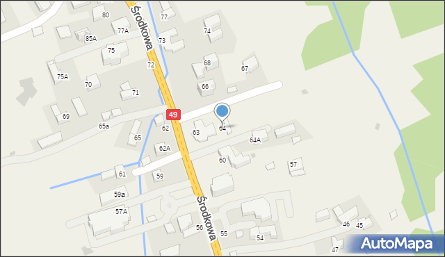 Białka Tatrzańska, Środkowa, 64, mapa Białka Tatrzańska