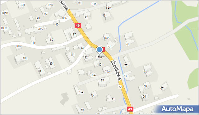 Białka Tatrzańska, Środkowa, 79A, mapa Białka Tatrzańska