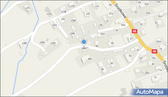 Białka Tatrzańska, Środkowa, 88A, mapa Białka Tatrzańska