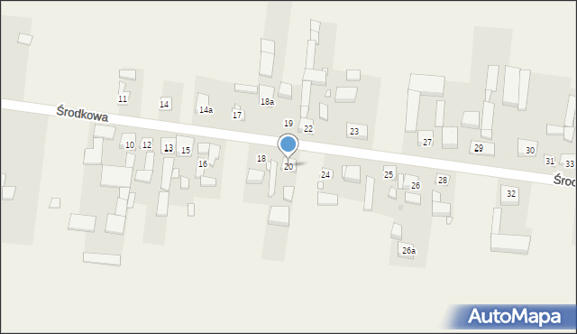 Biskupice Ołoboczne, Środkowa, 20, mapa Biskupice Ołoboczne