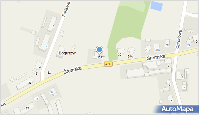 Boguszyn, Śremska, 30A, mapa Boguszyn