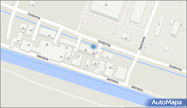 Bydgoszcz, Srebrna, 23, mapa Bydgoszczy