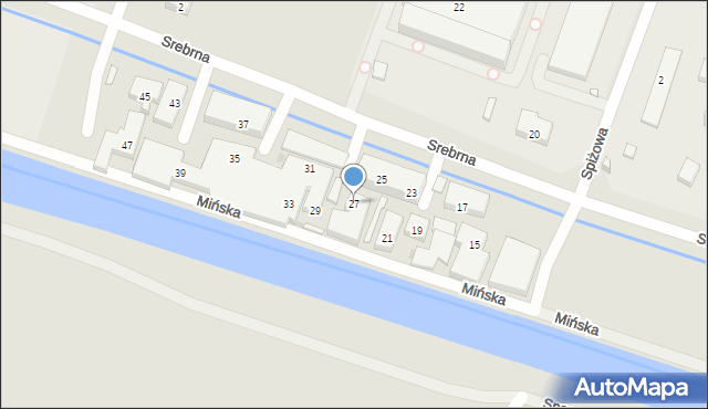 Bydgoszcz, Srebrna, 27, mapa Bydgoszczy