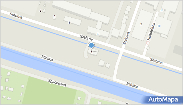 Bydgoszcz, Srebrna, 3, mapa Bydgoszczy