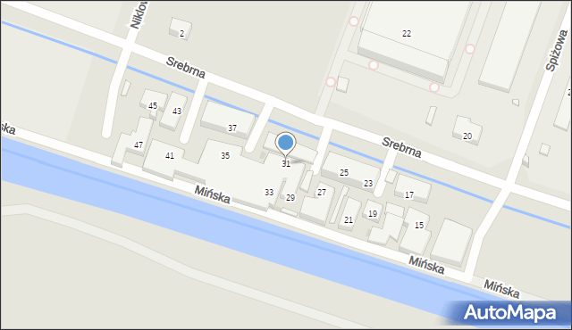 Bydgoszcz, Srebrna, 31, mapa Bydgoszczy
