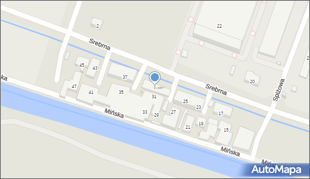 Bydgoszcz, Srebrna, 39, mapa Bydgoszczy