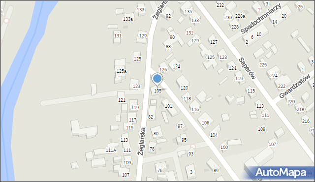 Bydgoszcz, Średnia, 105, mapa Bydgoszczy